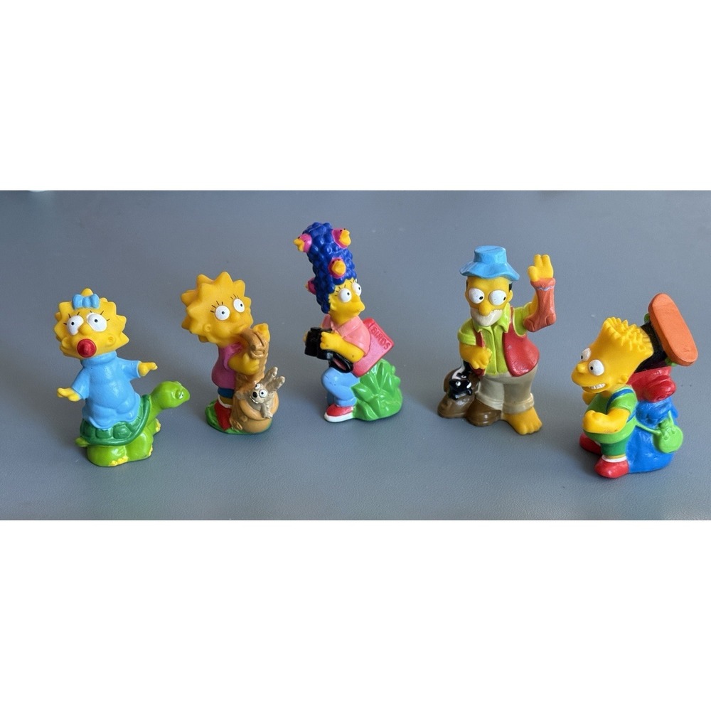 Vintage 1990 "The Simpsons" PVC Set of 5 Family Camping Figurines 3" Tall